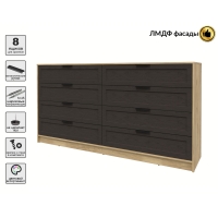 Kомод Тренд КТ-К197 (Дуб золотой ЛДСП/ Дуб английский ЛМДФ) Ш1965 В1020 Г451